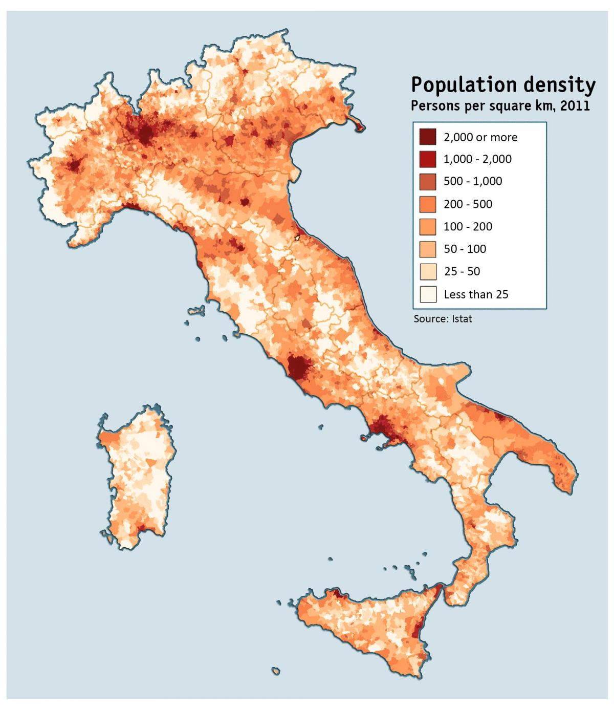 イタリア密度マップ