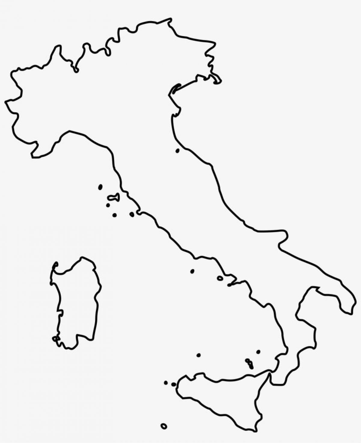 イタリアの輪郭の地図