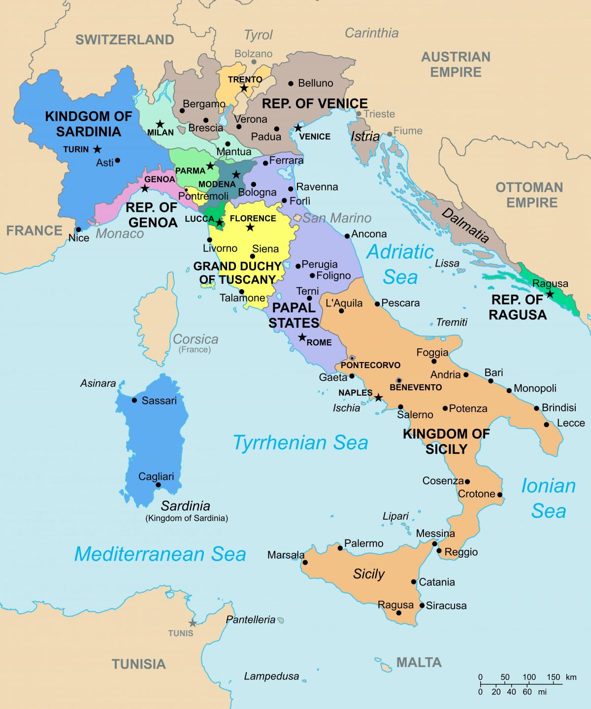 イタリアの州地図