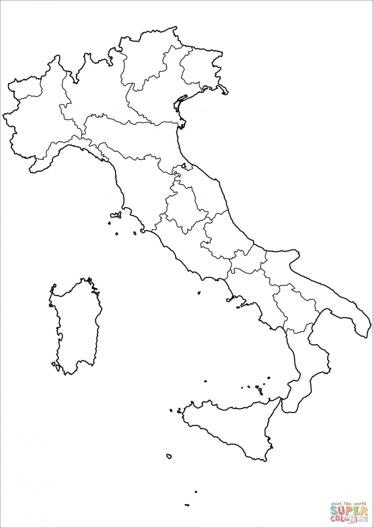 空のイタリア地図