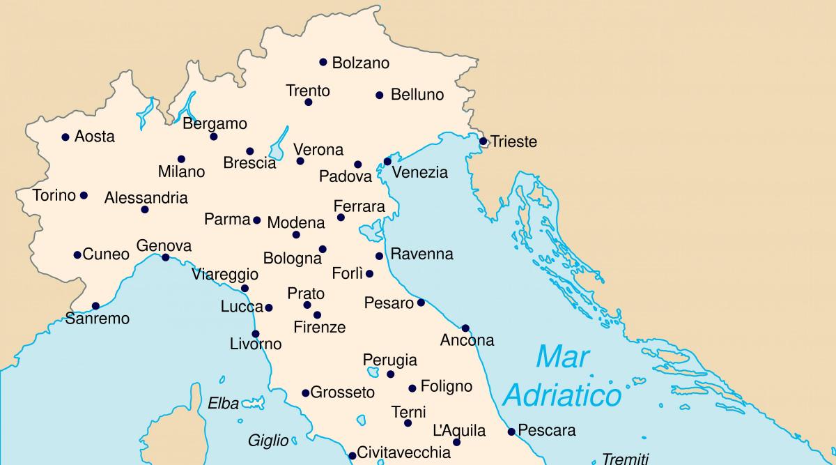 イタリア北部の地図