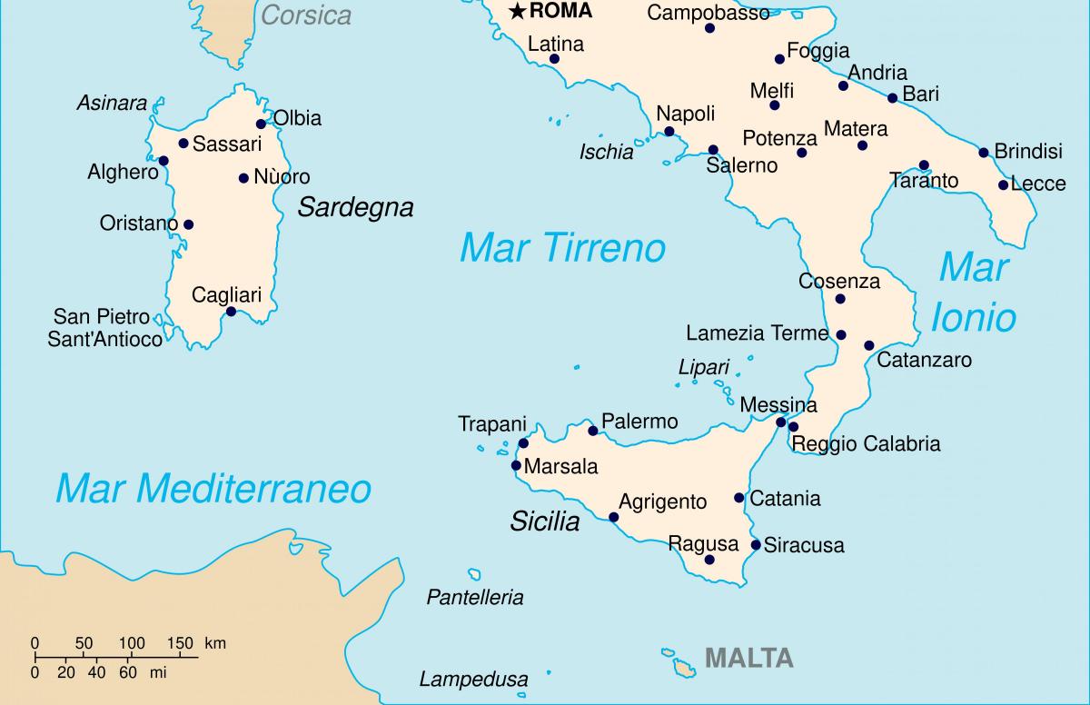 南イタリア地図